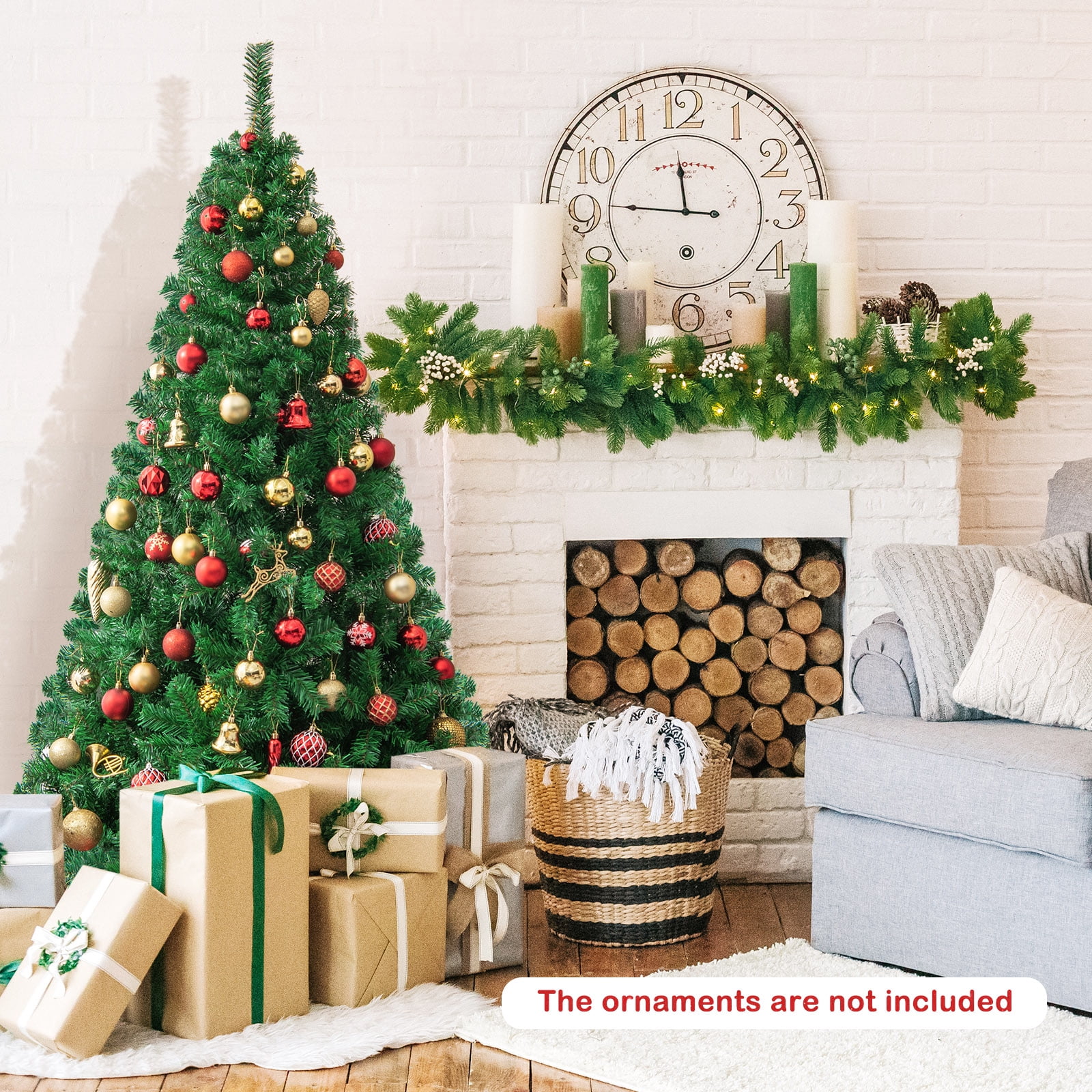 Costway 6Ft Artificial PVC Christmas Tree Stand Indoor Outdoor Green