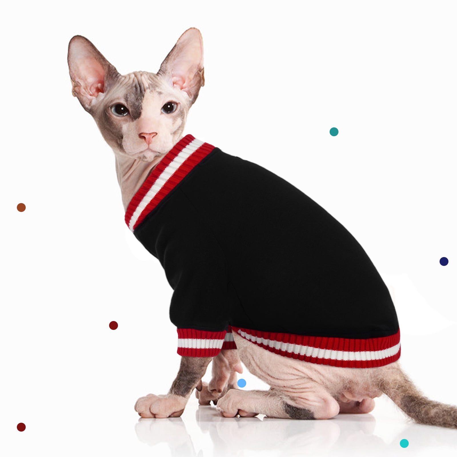 Kuoser Dog Winter Sweater, Cute Pet Pullover Vest, Soft and Thick Sweatshirt for Dogs and Cats, Black, M