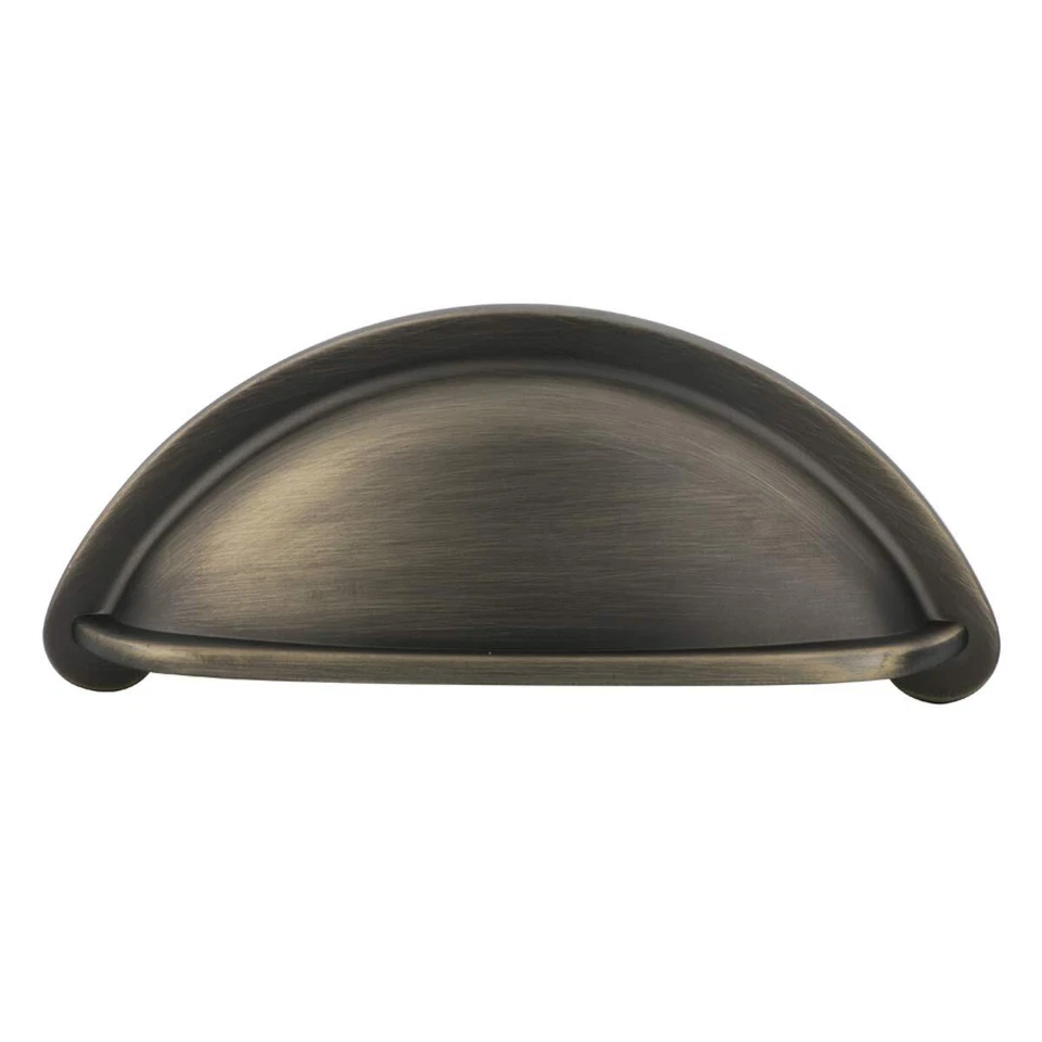CRESTIN- 10 Pack Antique Brass Bin Cup Cabinet Pull Kitchen Bath Drawer Handles Knob