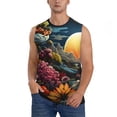 thumbnail image 3 of Uemuo Sunset Floral Fantasy Landscape Pattern Men's Sleeveless T-Shirt,Muscle Athletic Tank Top, Moisture-wicking Quick-dry Breathable Classic Tee Top for Gym Run Outdoor Sports-Medium, 3 of 8