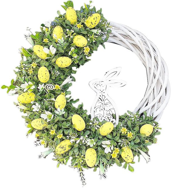 Guirnalda de conejito de Pascua, decoración de puerta delantera, huevos de conejo de lavanda Artificial, Berri