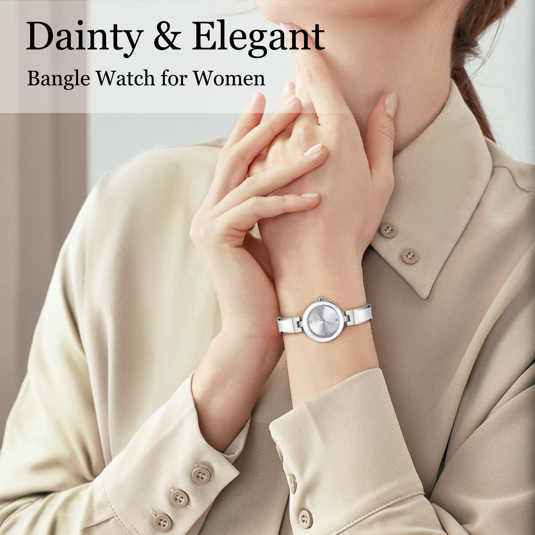 Bomieux Woman Watches Elegant Bangle Watch for Women with Adjustable Strap 3ATM Water Resistance Gift for Woman