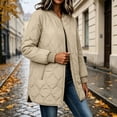 thumbnail image 3 of Women's Quilted Jacket Lightweight Zipper Fall Winter Coats Thermal Padded Puffer Jacket Loose Casual Outerwear with Pockets, 3 of 9