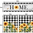 thumbnail image 2 of Sunflower Kitchen Curtains Short and Valance Set Black and White Buffalo Plaid Floral Dining Room Fabric Curtain Drapes Spring Summer Flowers Holiday Cafe Curtains Valance for Home Decor, 2 of 5