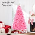 thumbnail image 3 of Best Choice Products 6ft Pre-Lit Pink Christmas Tree, Artificial Holiday Decoration w/ 947 Branch Tips, 250 Lights, 3 of 9