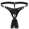thumbnail image 1 of Yeahdor Culottes en Faux Cuir Taille Basse Micro String Jockstrap Bikini Noir m, 1 of 6