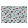thumbnail image 1 of Feminine Cutting Board, Pattern with Funny Doodle Elements Bowtie Ladybird Diamond and Kitty, Decorative Tempered Glass Cutting and Serving Board, Small Size, Fuchsia and Blue, by Ambesonne, 1 of 1