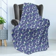 thumbnail image 4 of Floral Soft Flannel Fleece Blanket, Peacock Tail Outlined Motif and Illustration of Calla Lily Flower and Green Leaves, Cozy Plush for Indoor and Outdoor Use, 50" x 60", Multicolor, by Ambesonne, 4 of 5