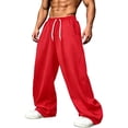 thumbnail image 2 of CHEEREAM Wide Leg Pant for Mens Drawstring Elastic Waist Athletic Loose Trouser With Pocket Baggy Lined Comfy Sweatpants Daily Wear, 2 of 7