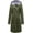 Army Green, variant on Women's Hooded Rain Jacket Long Waterproof Raincoat Casual Full Zip Anorak Midi Windbreaker Pockets