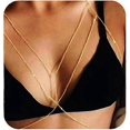 thumbnail image 1 of Layered Bikini Belly Chain Gold Body Chain Bra Body Chains Beach Body Jewelry for Women, 1 of 5