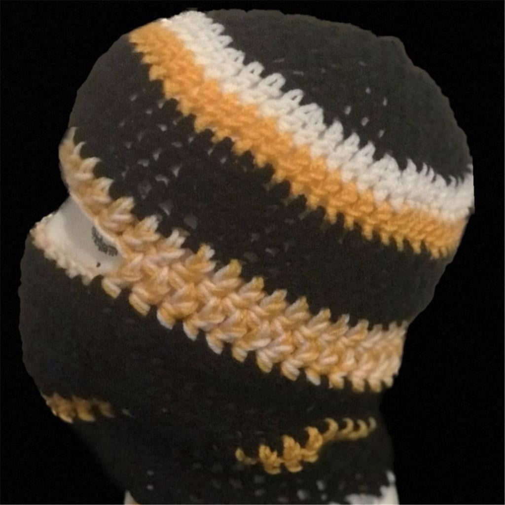 Knit Hat for Students Windproof Winter Hat Neck Protect Hat with Stripe Pattern Warm Cycling Hat Knit Windproof Students Outdoor Cycling Skiing Hat Lovely Cold Winter Neck Protect Hat for Couple