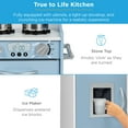 thumbnail image 6 of Best Choice Products Pretend Play Kitchen Wooden Toy Set for Kids w/ Telephone, Utensils, Oven, Microwave - Blue, 6 of 8
