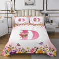 thumbnail image 1 of Erosebridal Letter Initial Coverlet Set King,Monogrammed Personalized Bedding Set,Flower Decor,Ultra Soft,3 Pieces, 1 of 5