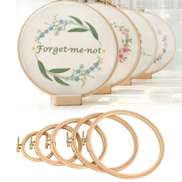 Mgaxyff DIY Embroidery Tool,Hand Embroidery Hoop Wooden Circle Frame