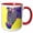 Red/White, variant on 3drose, Blue and Yellow Zebra - Animals - Art, 11oz Two-tone Black Mug