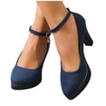 thumbnail image 4 of DIVVce Ankle Strap Platform Heels For Women Closed Toe Adjustable Comfortable Dressy Evening Footwear, 4 of 8