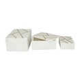 thumbnail image 5 of DecMode White Marble Decorative Box with Gold Linear Lines, 3 Count, 5 of 7