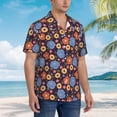thumbnail image 2 of KLL Men's Hawaiian Shirt Short Sleeve Button Down Beach Shirts-Leaves Flower, 2 of 5