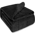 thumbnail image 3 of Sivio Adult Size Weighted Blanket, Fleece & Soft Shaggy Sherpa Bed Blanket for Adults, Anxiety Calming & Relaxing, Black 20 lb 60x80 inch, 3 of 11