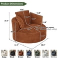thumbnail image 3 of Oversized Round Cloud Chair, Corduroy Accent Chair for Living Room, No Assembly Compressed Sofa Seat,Brown, 3 of 8