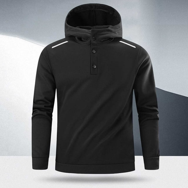 MHFRRA Sudadera con Capucha para Hombre, con Rayas Reflectantes, Informal, para Uso Diario, Ligera, Cómoda, Estilo Urbano Negro