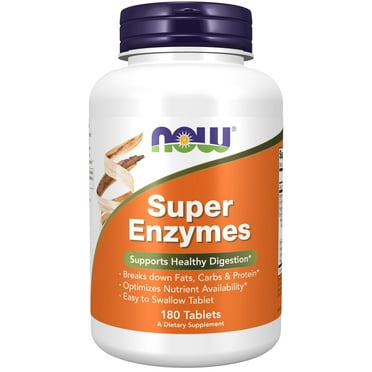 NOW Supplements, Super Enzymes, Formulated with Bromelain, Ox Bile, Pancreatin and Papain, Super Enzymes, 180 Tablets