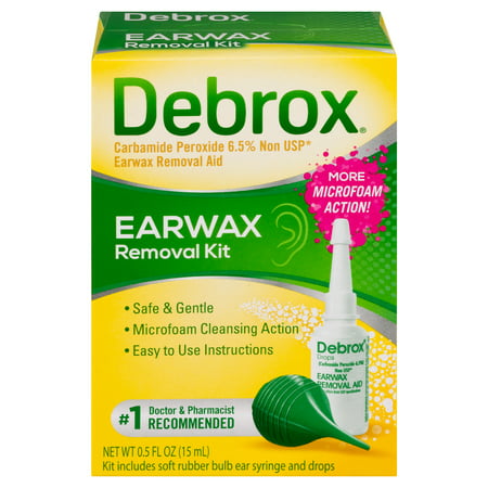 Debrox Earwax Removal Kit, Ear Drops and Bulb Ear Syringe, 0.5 FL (Best Over The Counter Ear Wax Removal)
