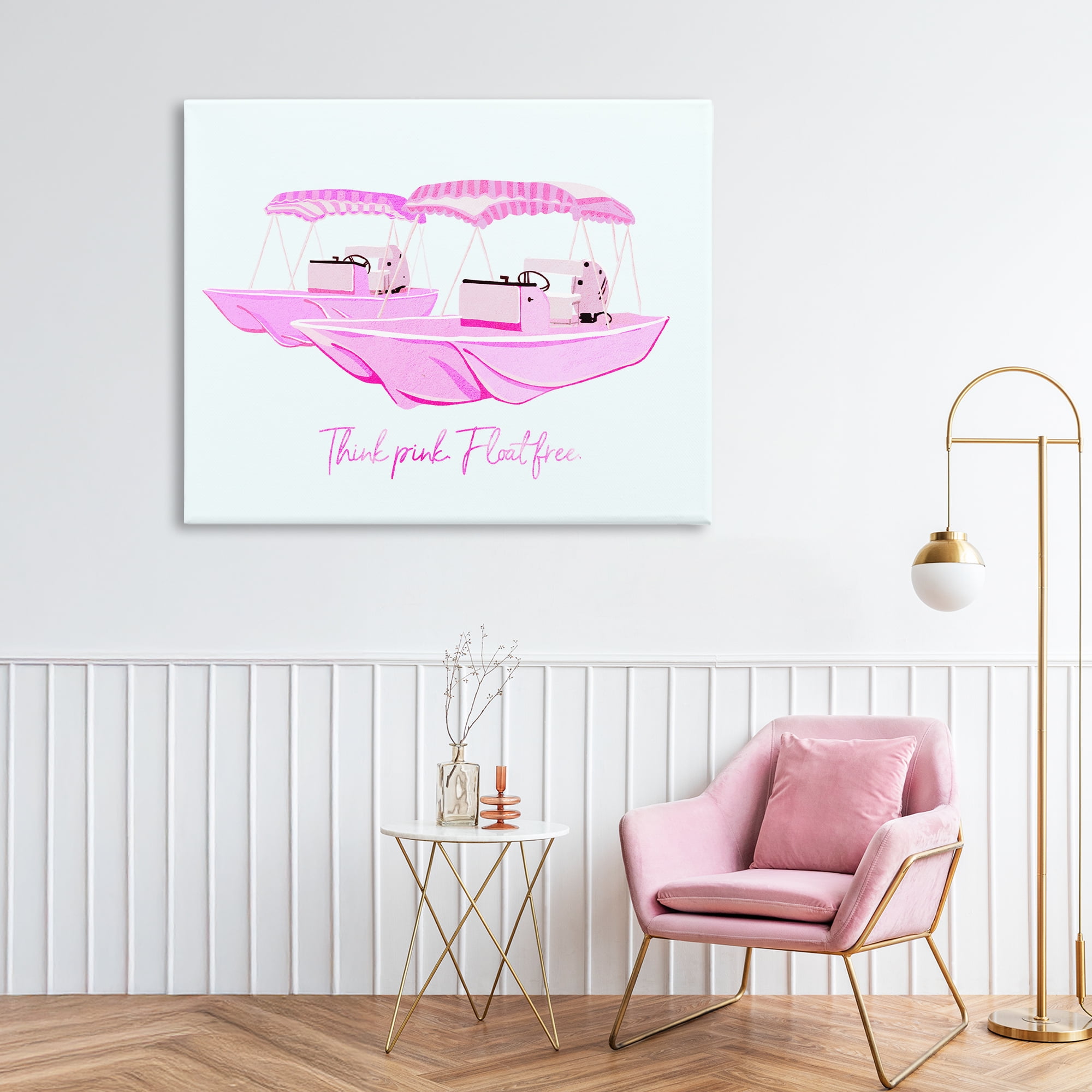 Think Pink Float Free Boats Canvas Wall Art, design by Ziwei Li