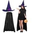 thumbnail image 2 of UDAUDU Women's Witch Fancy Dress for Adult Witch Dress Halloween Costume with Witch Hat Accessory Set for Adult Cosplay Purple, 2 of 6