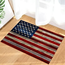 Hwkond 4th Of July Decorations Patriotic Welcome Doormat Retro American Flags Door Mat With Slip Resistants Rubber Vintage Linen Floor Mat For 4th Of July Independence Day Indoor Outdoor Home