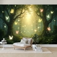 thumbnail image 7 of Wallpaper Forest Glowing Butterflies Soft Light Peel and Stick Wall Murals 100"H x 144"W Removable PVC Wall Paper Self-Adhesive Wall Paintings Art Decor for Bedroom Living Room, 7 of 7