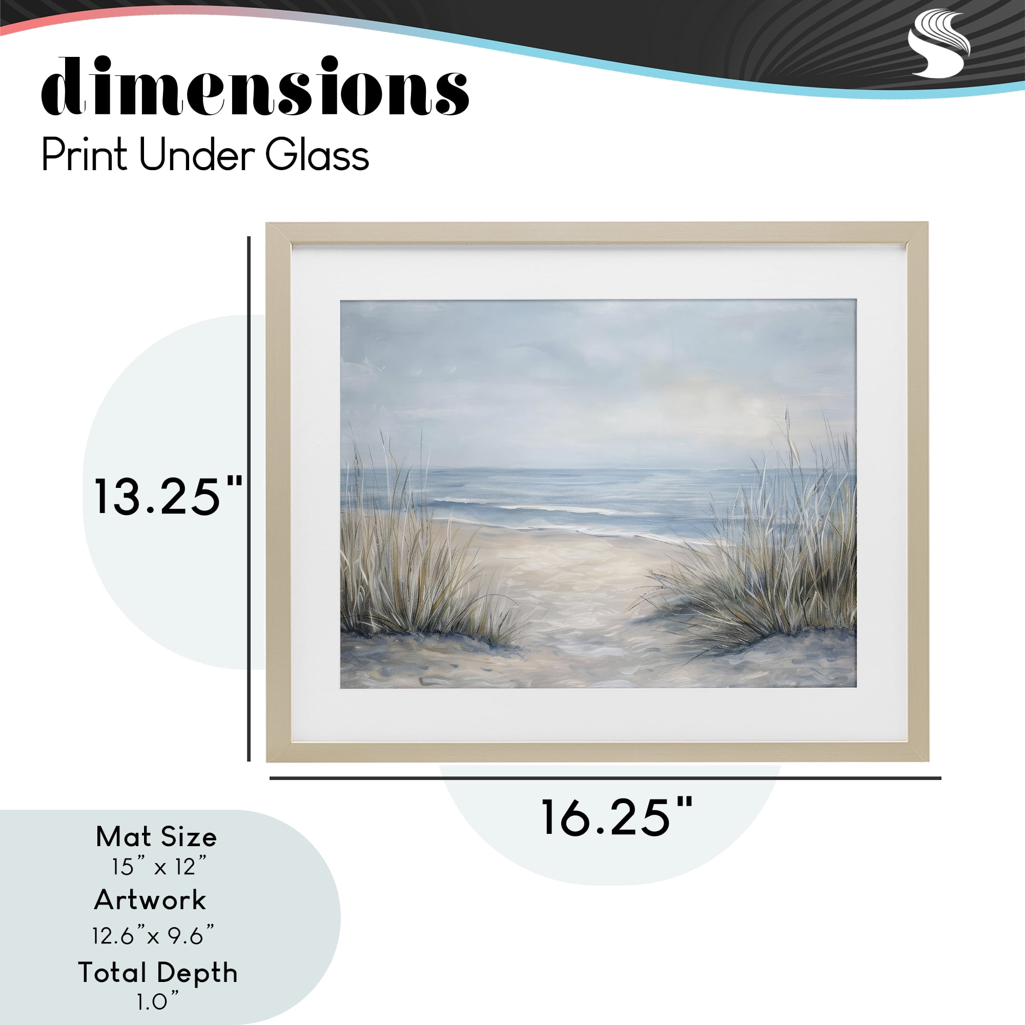Stupell Industries To The Beach Tranquil Landscape Birch Framed Print Under Glass, design by Petal Prints Design