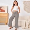 thumbnail image 6 of WAYUTE Girls Pants Soft Stretch Comfy Playwear Trousers with Elastic Waist for Toddler Kids Summer Outfits, 6 of 6