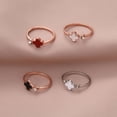 thumbnail image 3 of Anillo sencillo abierto de cuatro hojas para mujer, anillo de dedo índice abierto de moda en oro rosa para mujer, 3 of 6