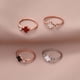 thumbnail image 4 of Anillo sencillo abierto de cuatro hojas para mujer, anillo de dedo índice abierto de moda en oro rosa para mujer, 4 of 6