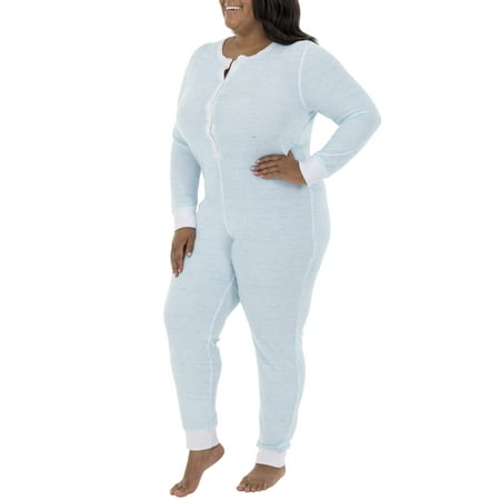 Fit For Me By Fruit of The Loom Women's Plus Waffle Thermal Union Suit