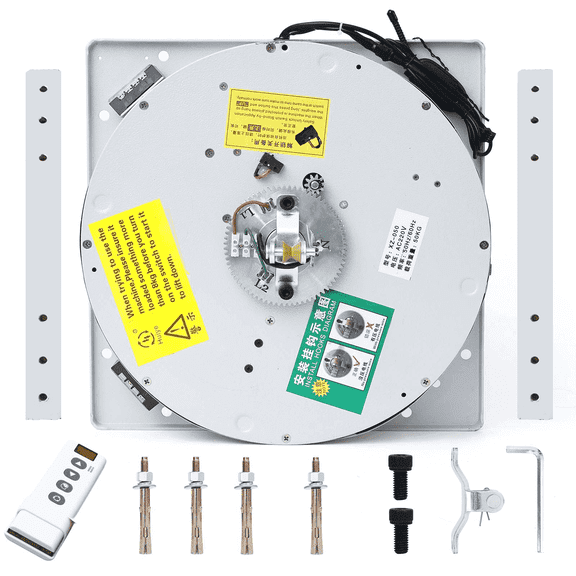 Huiye Rotating Chandelier Lift System, 110V Power - Remote Control Rotating Function & Lift 16'' Ceiling Joist,110 lbs,20ft Lift