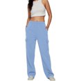 thumbnail image 4 of HSHDLDF Womens Cargo Sweatpants Casual Baggy Fleece High Waisted Joggers Pants, 4 of 5