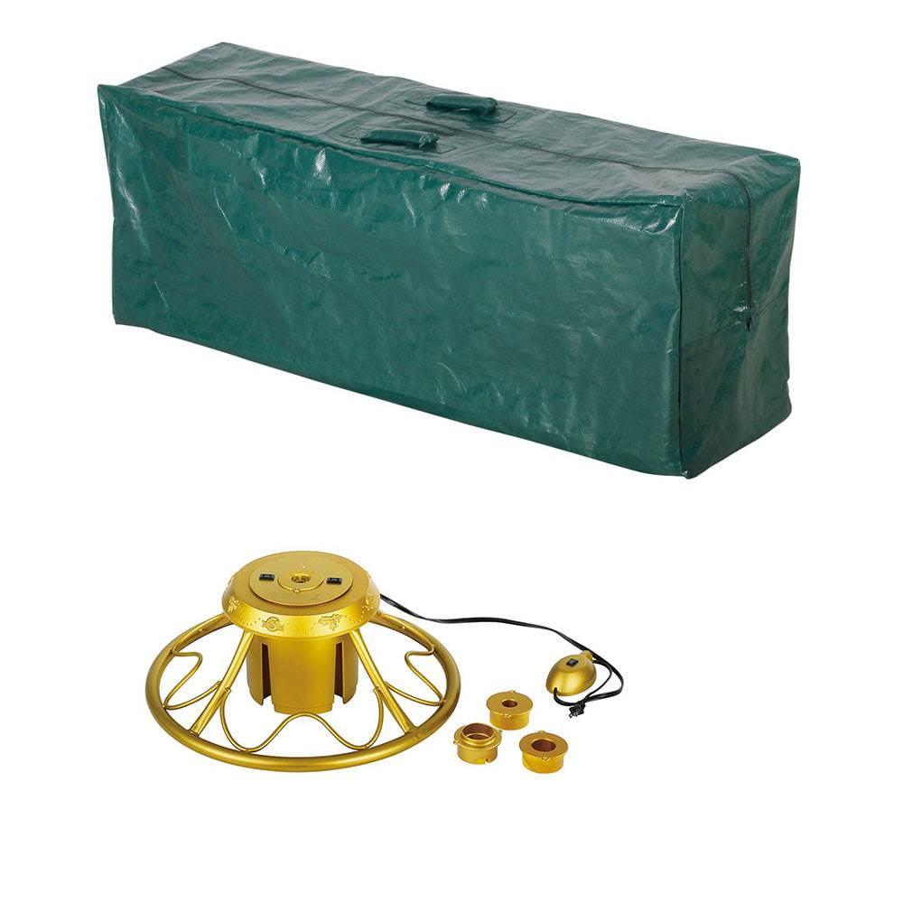 Home Heritage Artificial Tree Storage Container and Golden Rotating