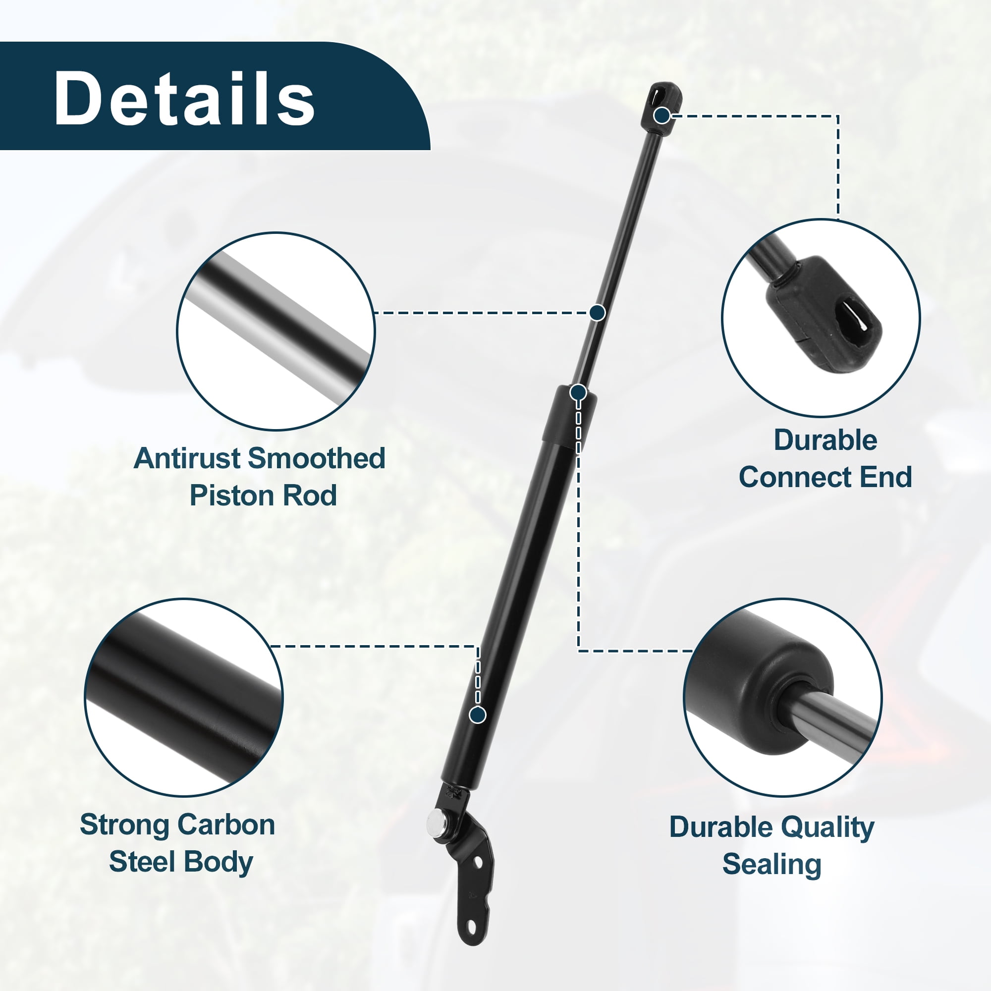Unique Bargains 2Pcs Rear Hatch Lift Supports for Toyota Celica 1999-2005 Gas Spring Black
