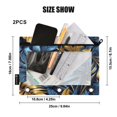 thumbnail image 3 of Ckdifva Blue and Gold Leaves Pencil Pouch 3 Ring Zipper Pencil Case Binder Pockets Clear Top Cosmetic Bag 2 Pack, 3 of 6