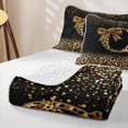 thumbnail image 4 of Homewish Chic Cheetah Print Twin Quilt Set, Personalized Initial C Twin Coverlet Set, Black Brown, 4 of 7