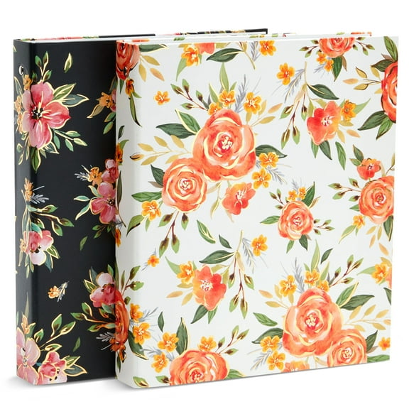 2 Pack Colorful Floral 3 Ring Binder with 1.5 Inch Rings, Decorative File Folder for Office Supplies, Planner, Portfolio, 250 Sheet Capacity (11.5 x 10.5 In)