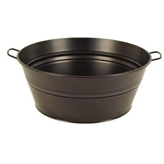 HIT  15.5 x 10 in. Enameled Galvanized Steel Planter & Tub, Dark Grey