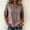 Coffee, variant on Women's V‑Neck Scalloped Lace Embroidery Bubble 3/4 Sleeve Linen Blouse Soft Loose Fit Casual Summer Top Boho for Daily Vacation Beach Wear Coffee M
