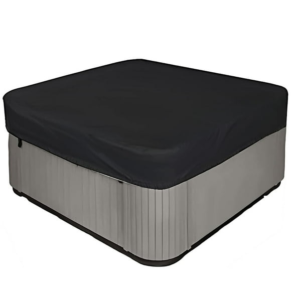 Square Hot Tub Cover, Heavy Duty Waterproof Oxford Cloth Hot Tub SPA Cover, Dust-Proof UV Resistant, Multi-Size Black Waterproof Protector - 85x85x12Inch