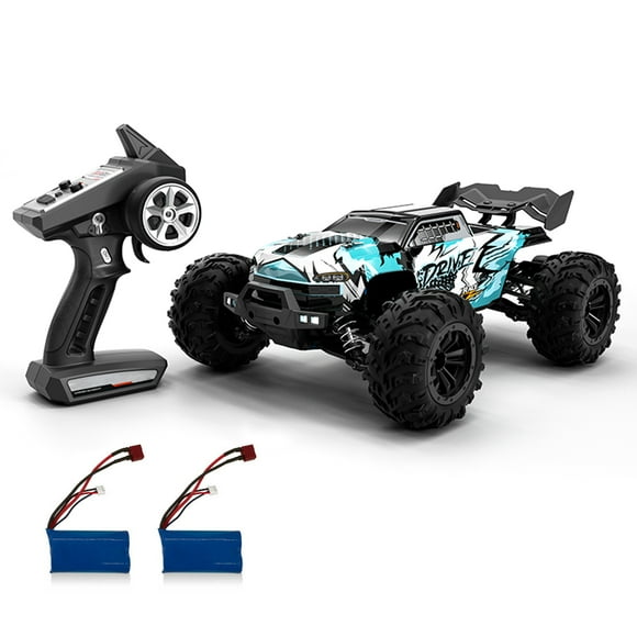Arealer Voiture RC 2,4 GHz 70 Km/h Haute Vitesse 1/16 Tout-Terrain Camions RC Moteur Sans Balais Lumière LED Véhicule 4WD Course Escalade Voiture Cadeaux pour Enfants Adultes 2 Batteries