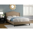 thumbnail image 2 of Homelife Full Size Linen Upholstered Platform Bed Frame, Light Brown, 53" Diamond Tufted Headboard, No Box Spring Needed, 2 of 3