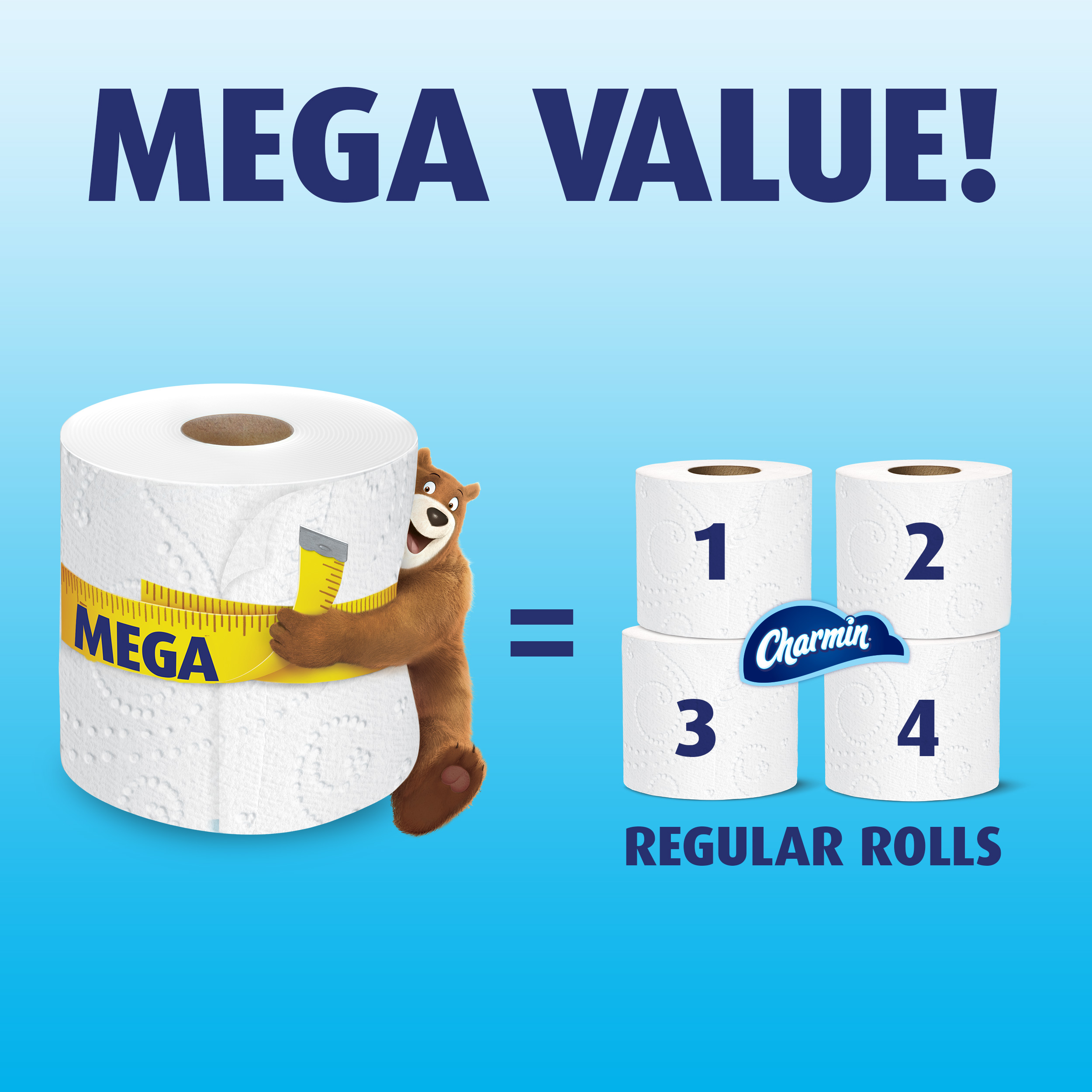 Charmin Ultra Soft Toilet Paper, 20 Mega Rolls = 80 Regular Rolls - image 4 of 11